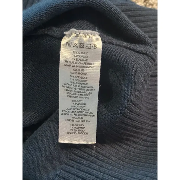 French Connection Size‎ XL Navy Blue Turtleneck Long Sleeve Knit Sweater Classic - Image 3