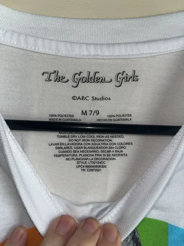 The Golden Girls Queens Rainbow Graphic Crop T-Shirt Size M 7/9 - Image 3