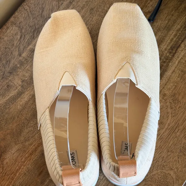 TOMS‎ Alpargata Resident Women 8 Peach Beige Knit Slip On Sneaker Minimalist - Image 7