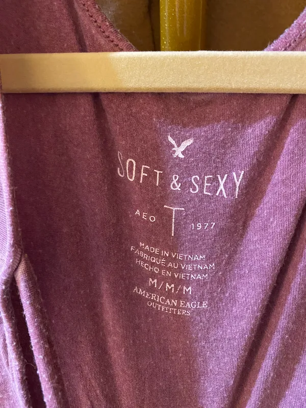 American Eagle Outfitters Soft & Sexy Pink Purple Long Sleeve Shirt - Image 2