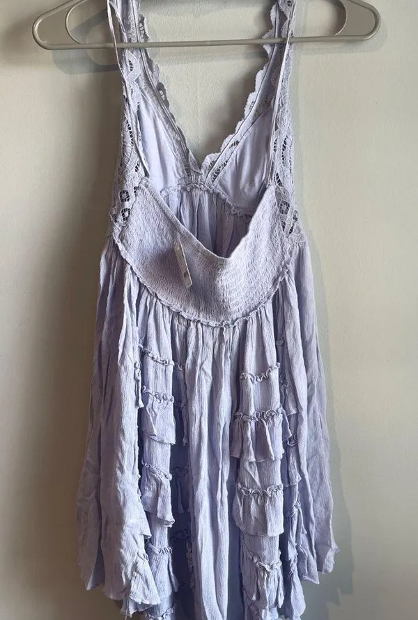 Free People Adella Icelandic Blue Halter Slip Dress, Medium- NWT - Image 4
