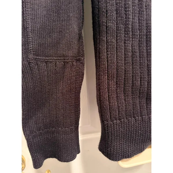 LRL Lauren Ralph Lauren Ribbed Cotton Boat Neck Sweater XL‎ Black Shoulder Zip - Image 5
