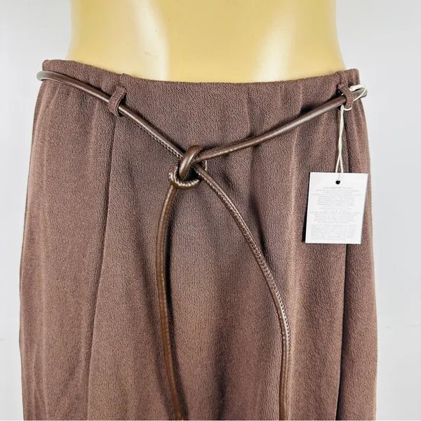 New Zara Loose Maxi Skirt Sz L Brown Flowy Belted Pull On Lightweight NWT - Image 2