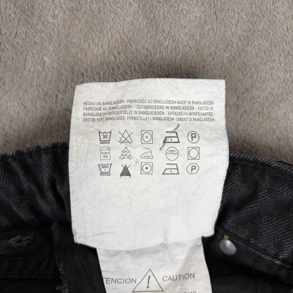 Bershka High Waist Denim Shorts Women's 4 Black Grunge Mall Emo Y2K Whimsygoth - Image 9