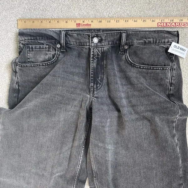 Old Navy Low Rise Baggy Wide Leg Denim Jeans Pants Cotton Blend Black Size 12 - Image 12