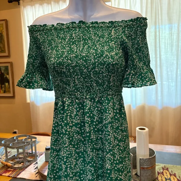 Lulu's Emerald Floral High-Low Dress - Image 6
