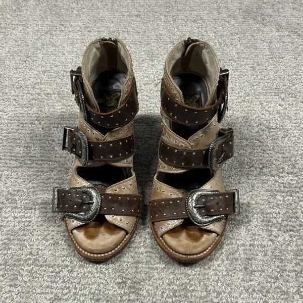 Freebird Steven Violet Studded Sandals Womens 8 Distressed Brown Western Booties - Image 3