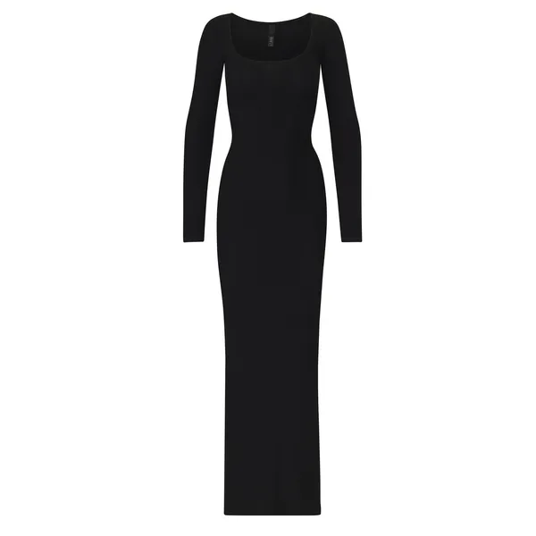 SKIMS Soft Lounge Long Sleeve Maxi Dress Black Size M - Image 2