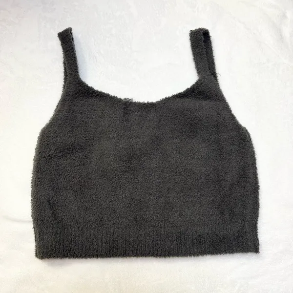 Barefoot Dreams CozyChic Luxe Crop Camisole - Carbon - Small - NWT - Image 3