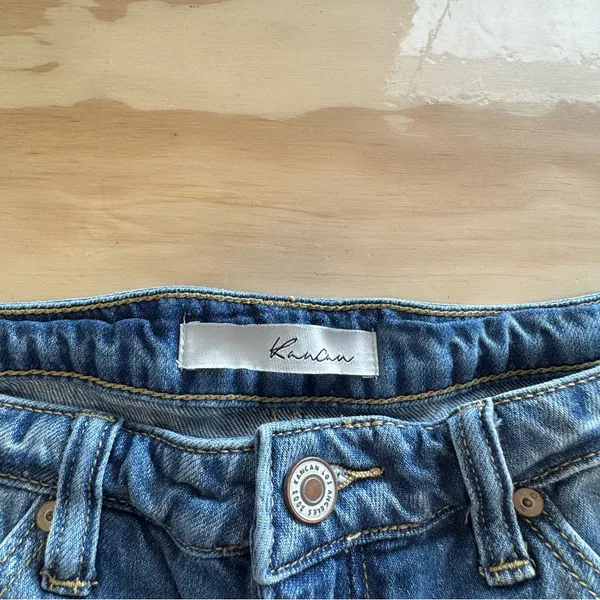 KanCan LA Distressed Rolled Up Mini Denim Jean‎ Shorts Medium KC8407YT - Image 6