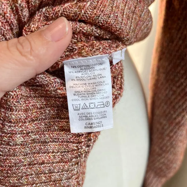 Ann‎ Taylor Loft Wool Blend Sweater Orange Brown Fall Pullover Size Medium - Image 6