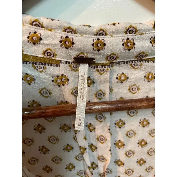 ***Free People Bohemian Changing Times Printed Blouse Tea, sz M - Image 6