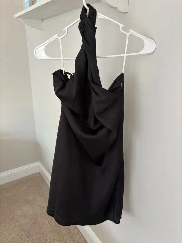 Amazon Dress Mini Black Satin - Image 2