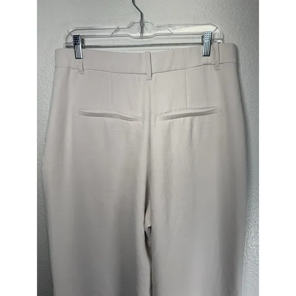 Abercrombie & Fitch Wide Leg Long Trouser Casual Pants Sz 14 High Rise Cream - Image 8