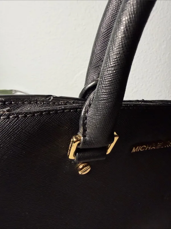 Michael Kors Black Saffiano Leather Satchel with Gold Hardware - Image 14