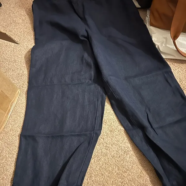 J Jill‎ linen blue cropped blue pants small - Image 2