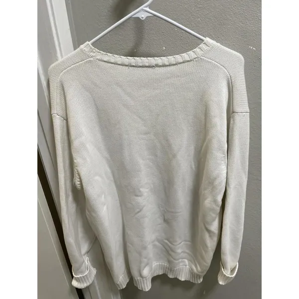 BRANDY MELVILLE Sweater OS Brianna Cable Oversized Cream - Image 3