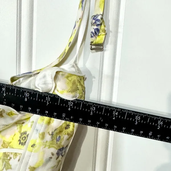 GIANNI BINI Dress‎ Women Size 0 Mini Sleeveless Floral Yellow Summer Polyester - Image 4