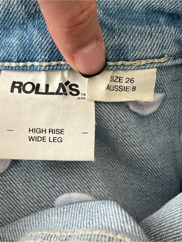 Rolla’s high rise wide leg sailor jeans organic cotton light wash 26 NWOT - Image 12