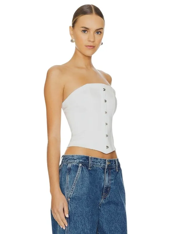 superdown Jordyn Corset Top in White Small New Womens Strapless Tank Corset - Image 3