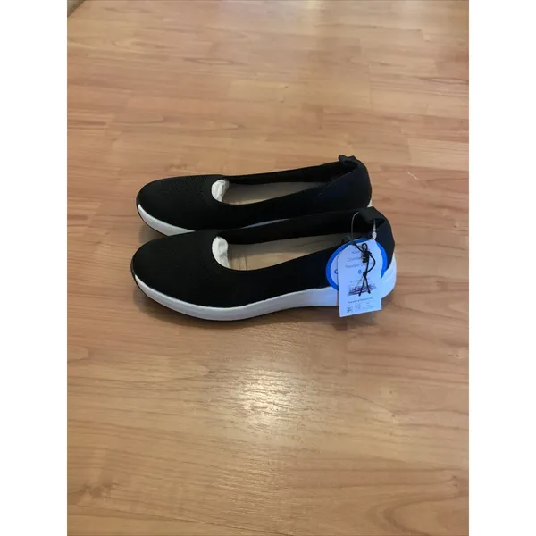 Time And Tru Women's Comfort Black Ballet Flats Shoes Black White Size 8 - Image 7