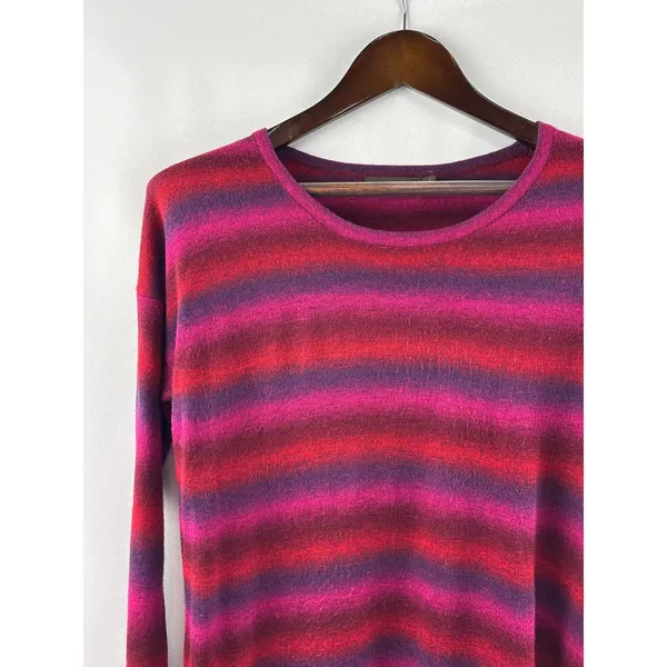 Women’s The Limited Medium Purple, Pink Red Striped Sweater - Image 2