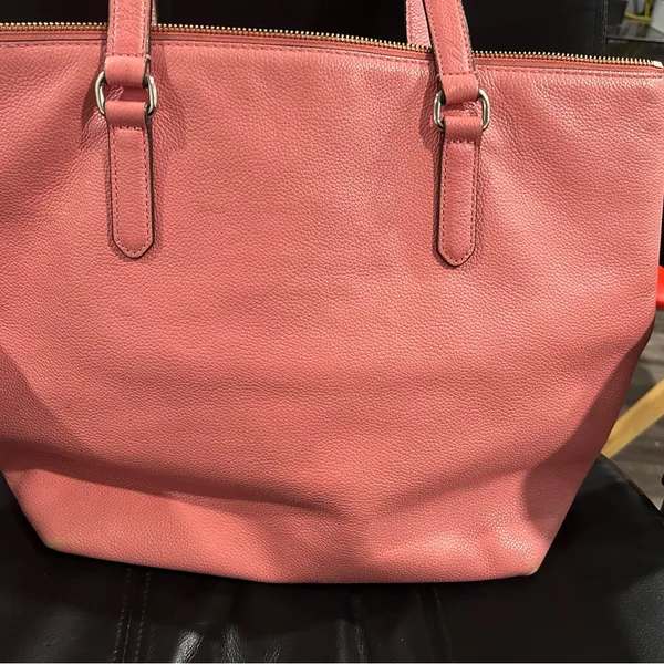 Pink Kate Spade Tote Bag with Pink Lining zip closure - Image 6