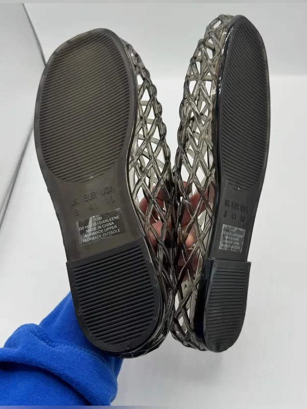 MIA Darleene fisherman Jelly Mesh Slip On Flat Open Grid Rubber Shoes Gray Sz 10 - Image 3