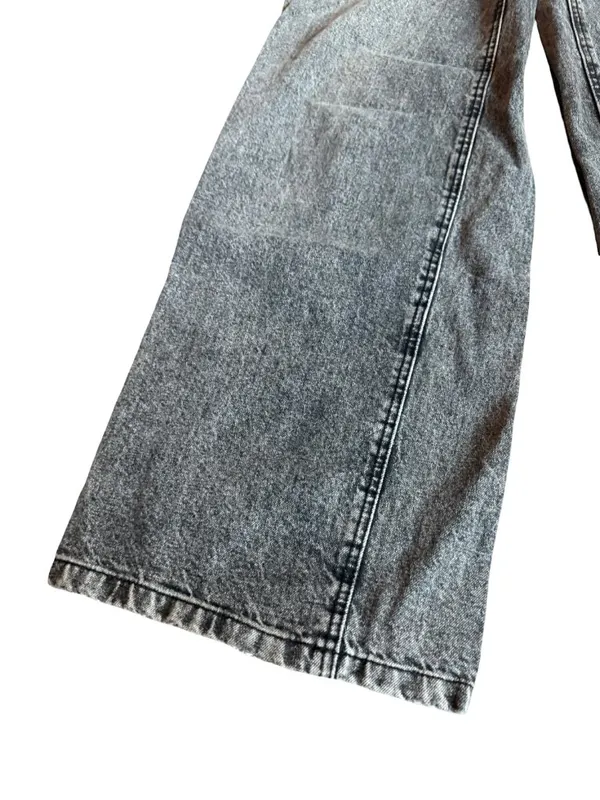 Pimkie Washed Black Denim Wide Leg Jeans High Waisted Classic Size 34 0-2 Womens - Image 3