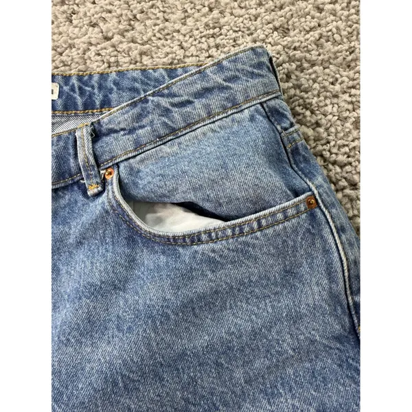 Zara Womens High Waisted Straight Leg Jeans Medium Wash Blue Size 12 EUR 44 - Image 5