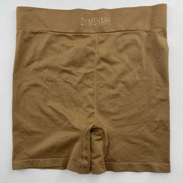 Gymshark Large Seamless Boxers Shorts Underwear Back‎ Band Logo Beige High Rise - Image 6