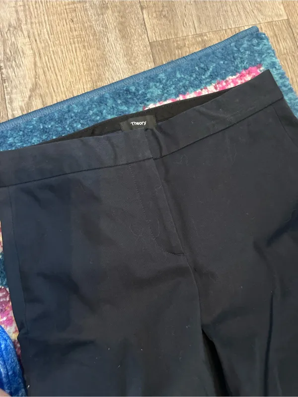 Theory navy cropped flare pants size 0 - Image 8