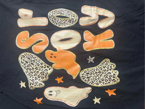 Comfort Colors Black Graphic 'Spooky' Tee with Orange and Cream Accents - Image 4