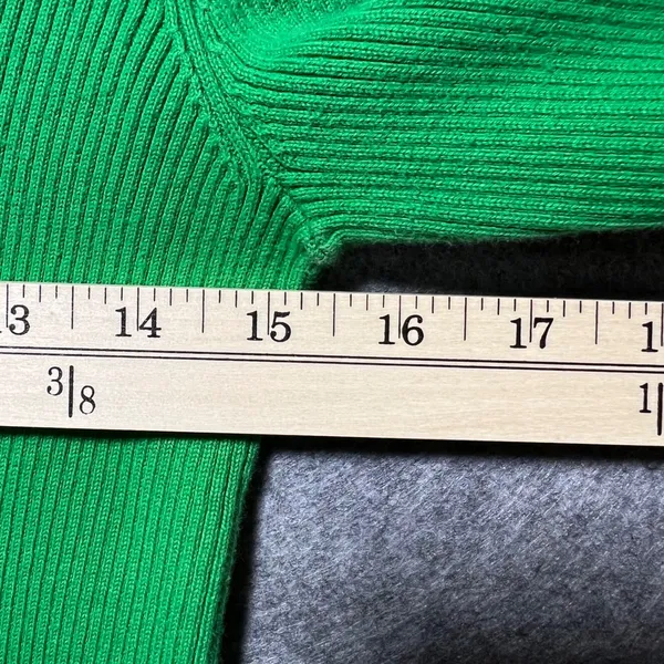Vintage Lauren Ralph Lauren Green Ribbed Cotton Turtleneck Sweater‎ LRL Logo M - Image 5