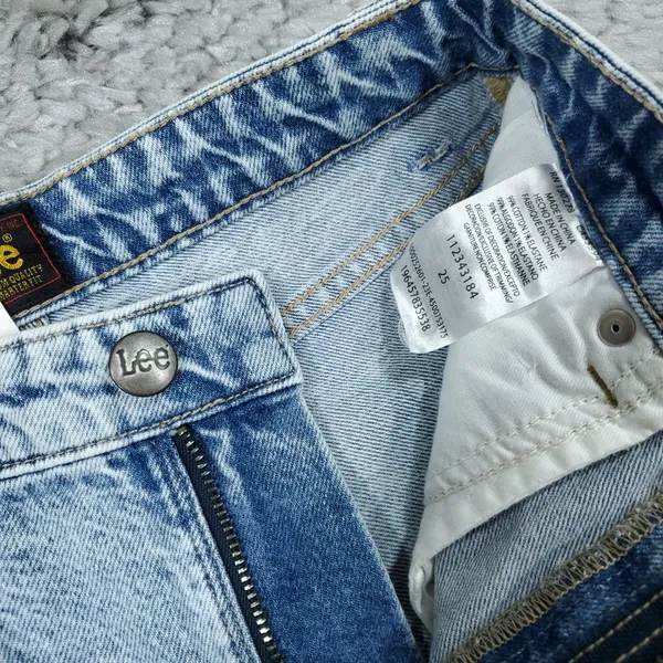 Lee High Rise Flare Jeans Blue Light Glam DX Ripped Distressed Western Size 25 - Image 5