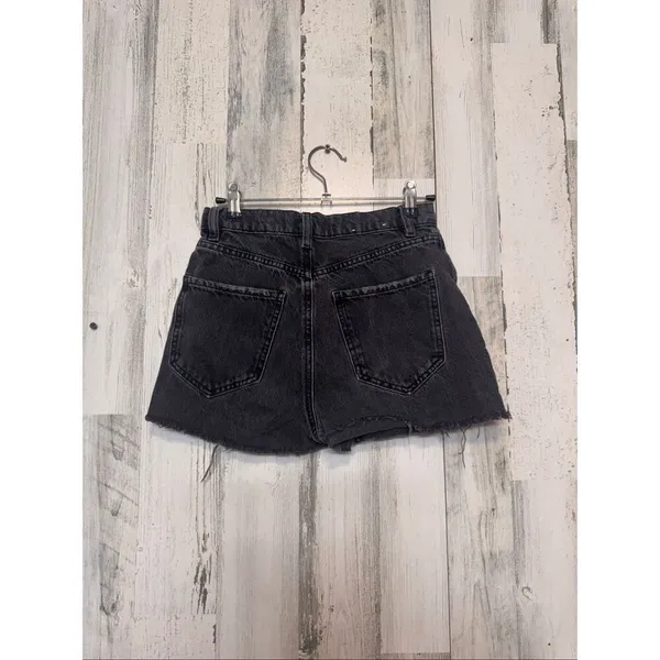 Garage Denim Distressed Jean Shorts Womens 0 24 Faded Black Raw Hem Cutoffs - Image 4