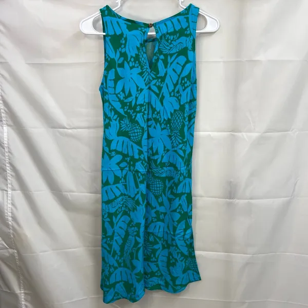 Escapade Living women's‎ green blue sleeveless casual relaxed pineapple dress S - Image 6