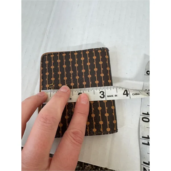 Fossil Tan Black Leather Fold Over Wallet Small Classic Women’s - Image 2