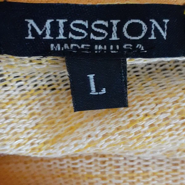 Mission Sheer Knitted Top Size Large Yellow - Image 5