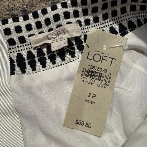NWT Ann Taylor Loft Skirt Pencil Minimalist Professional Preppy White Black 2P - Image 2