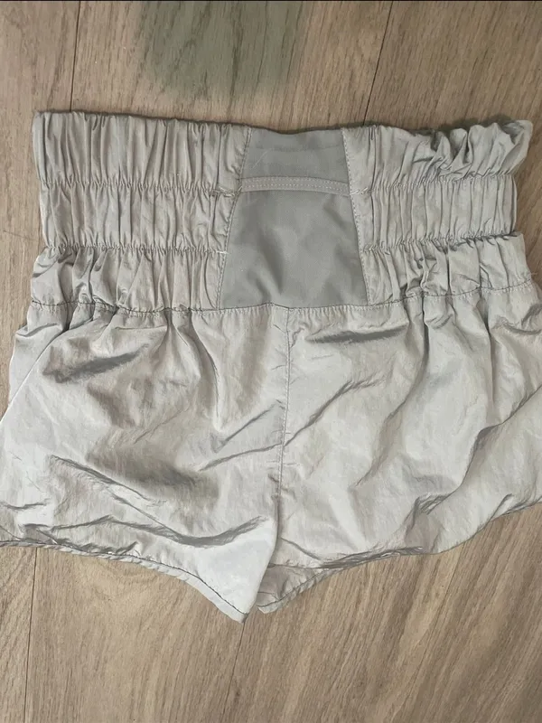 Free People Light Gray Elastic Waist Athletic Shorts - Image 3