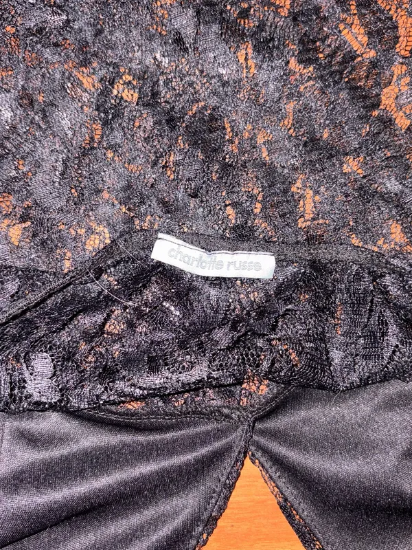 Charlotte Russe Black Lace Halter Top - Image 3