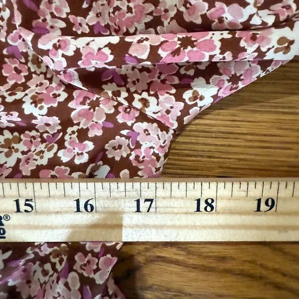 Altard State Tie Front Crop Top Floral Print Hippie Boho Peasant size Medium - Image 2