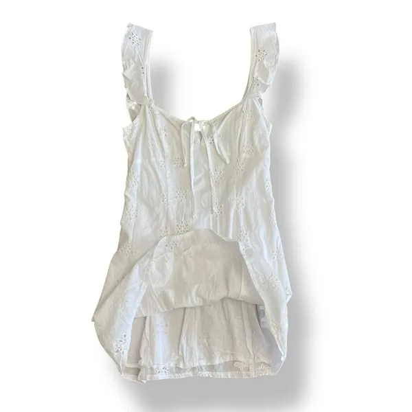 White Fox White Summer Crush Mini Dress Size Small Ruffled‎ Frill Sleeve - Image 7