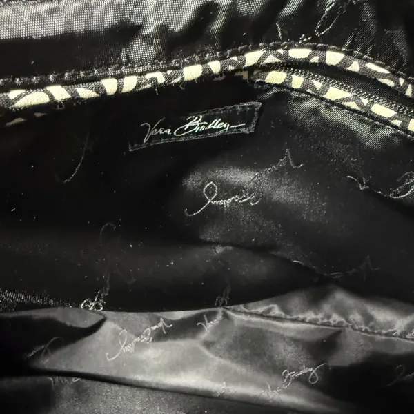 Vera‎ Bradley Black Quilted Microfiber Tote Bag Large Shoulder Purse Buckle - Image 8