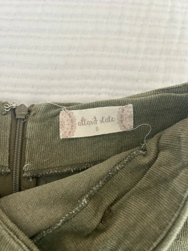 Green Corduroy Altar'd State Skirt Button-Up - Image 2