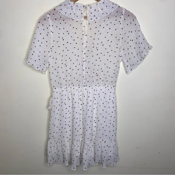 Zara White Black Polka Dot Ruffle Wrap Romper Size M - Image 8