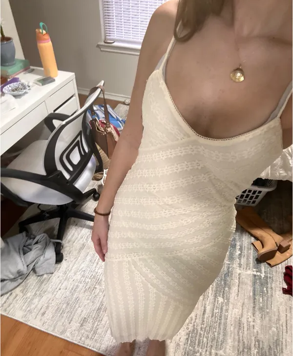 Cream Lace Dress White Size XS - Image 2