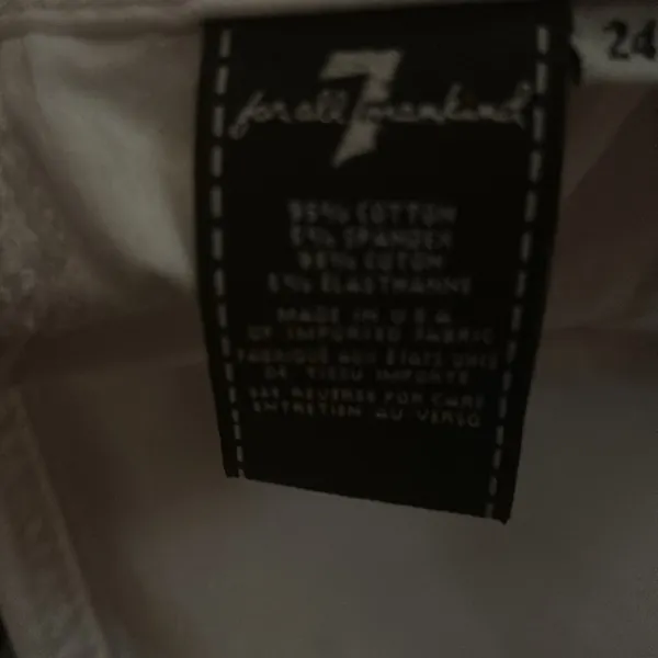 7 For All Mankind 7FAM White Jeans 24 Boho Casual Festival Hippie Minimalist - Image 8