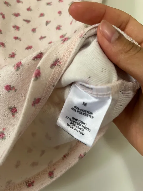 Pink Rose Coquette Pink Floral Baby Tee Womens Medium Balletcore Soft Girl Y2K Feminine - Image 4